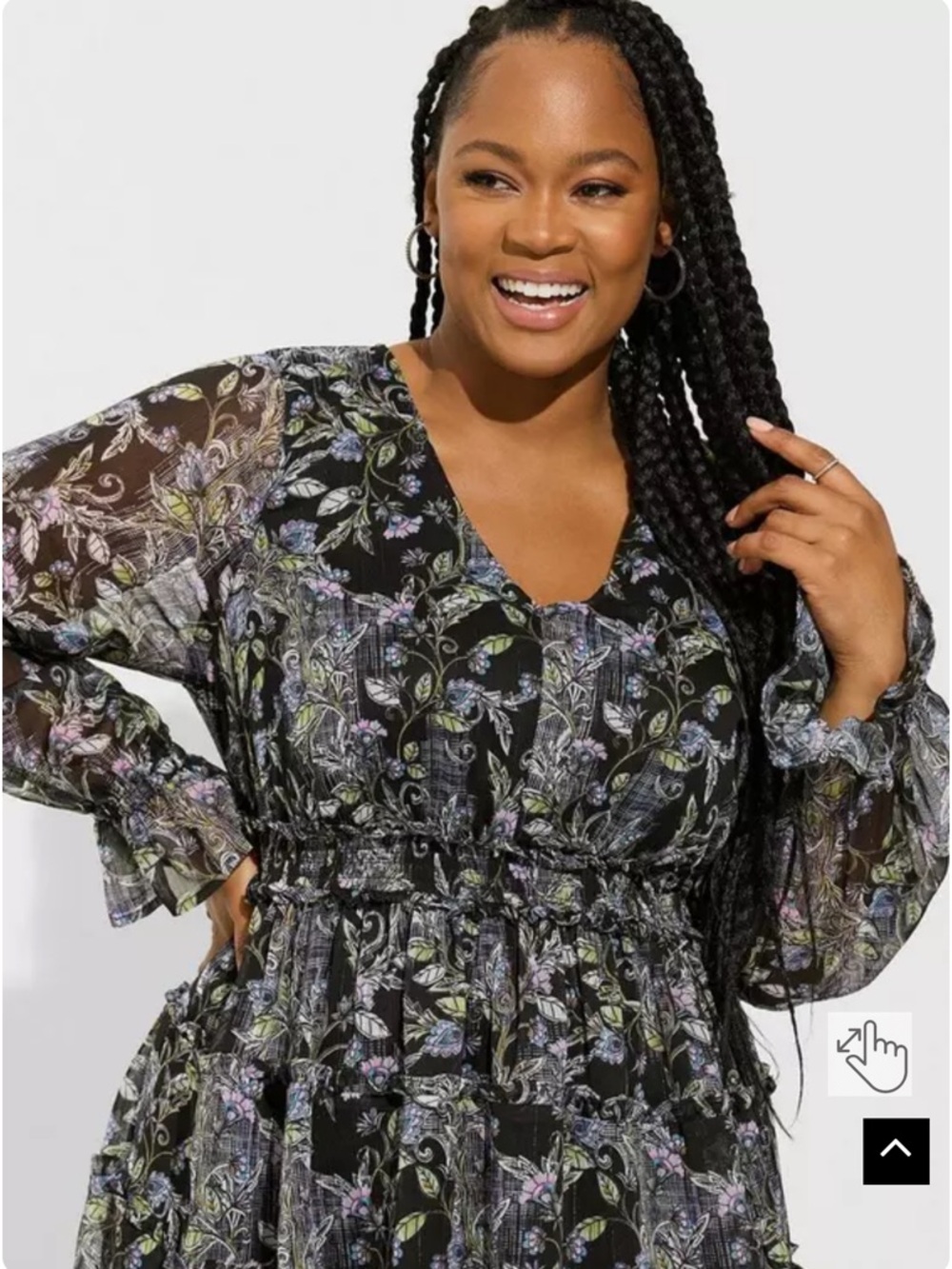 Torrid Mini Lurex Chiffon Tiered Dress - Picture 3 of 10